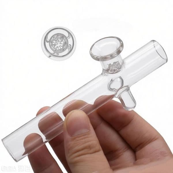 Popular Thick heady Snowflake Design Steamrollers Glass hand pipe Clear Portable tobacco pipe cheap dry herb Spoon pipes for smoking