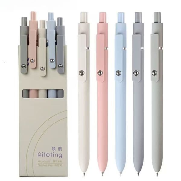 Cross-Border Hot-Selling Zanshi Pioneer Morandi Retro Color Retractable Gel Pen For Students And Office Use