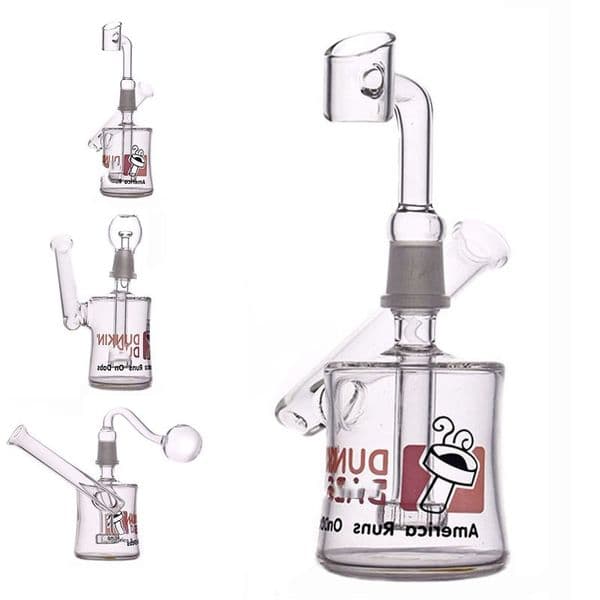 Wholesale Travel USA Popular Hookah glass oil burner pipes Mini Thick heady Clear water bongs for 14mm Female smoking banger bowl