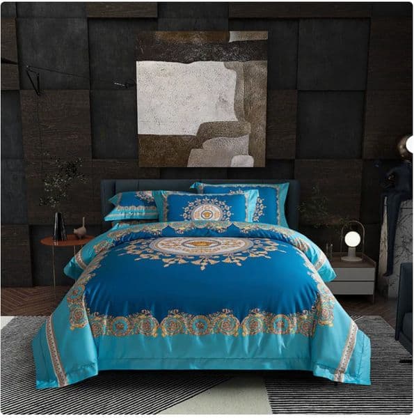 Print Queen Gold Duvet Cover Bedding Sets King Designer Winter Worm Bedding Sets Woven European Style Quilt Cover Pillow