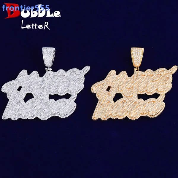 Hip Hop Hustlehard Necklace Pendant for Women Real 925 Sterling Silver Moissanite Hip Hop Jewelry