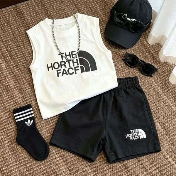 100% cotton children's sleeveless thin vest outerwear set, summer two-piece shorts set for boys and girls