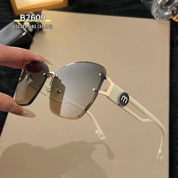 New Color Changing Frameless Designer Sunglasses For Cycling Fashion Crystal Cut Edges UV Resistant Outdoor Glasses Luxury Women's Accessories