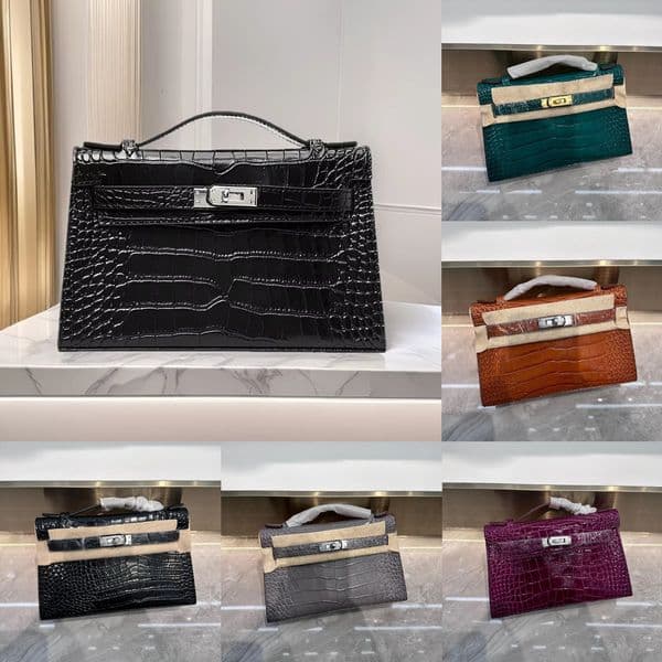 15A Mirror Quality Designer Bag Crocodile Pattern First Generation Handbag Women's Bag Shoulder Cross Shoulder European And American Style Calfskin Material