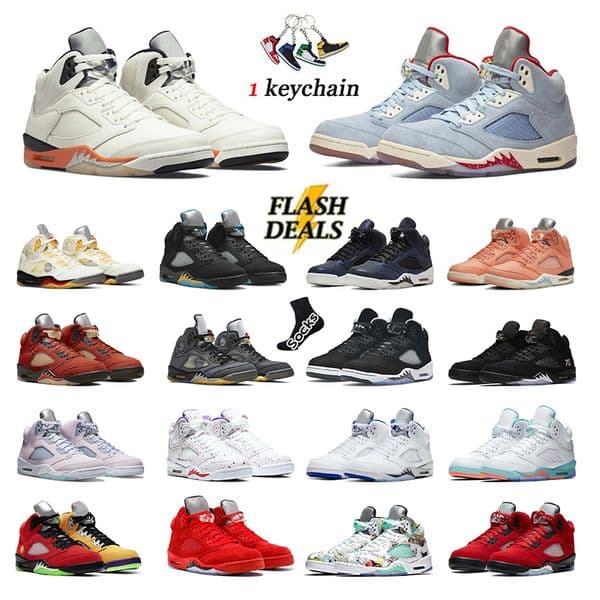 Designer Shoes 5s Basketball Gray Wolf Black Cats Thunders Cool Grey Cement Brick Fire Red Metallic Awake Low Fragment Outdoor Sneakers Size 36-47