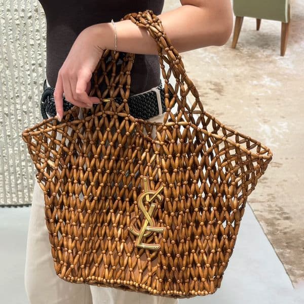 designer bag medium wooden bead handbag high quality easy to use shopping bag women casual shoulder bag with detachable zipper bag designer bag diagonal cross bag
