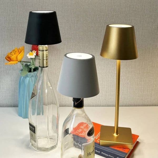 USB Charging Touch Control 3 Colors Stepless Dimming Night Light Wine Bottle Desk Lamp For Bar Restaurant Home Decor