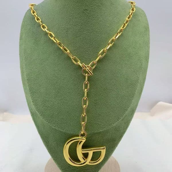 Oversized Necklace for Men Women Designer Luxury Pendant Necklace 18K Gold Cuban Chain Necklace Layerable Letter Necklace Jewelry Set High-quality Party Gift