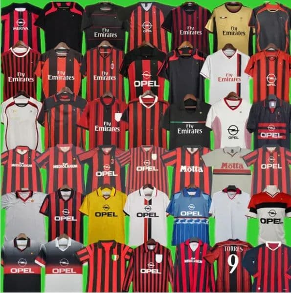 Milans Retro soccer jerseys 94 95 96 97 98 99 00 01 02 03 04 05 06 07 08 09 10 11 13 14 15 Ronaldo Maldini VAN KAKA IBRAHIMOVIC WEAH Baggio BASTEN EL SHAARAWY football shirt men