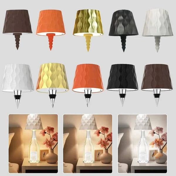 Wireless Bottle Led Table Touch Control Of 3 Colors Stepless Dimming Night Lamp Suitable Bar Deco Rechargeable Desk Lights
