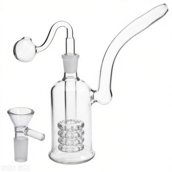 Clear Arm Tree Glass Tobacco Bong Water oil burner Pipes Bubbler Hookahs Matrix Perc Glass Water bongs with 14mm male Smoking bowl