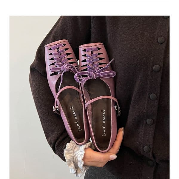Bestseller Effortless~French fairy-style hollow woven T-strap Mary Jane shoes with square toe, shallow cut, elegant mid-heel and chunky heel