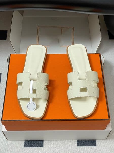 Top Mirror Quality Luxury Designer Sandals Woman Genuine Leathers Summer Classic Weaving Border H Label Slipper Shoes