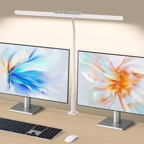 Lamp, 3 Colors Stepless Dimming LED Lamps For Home Office Adjustable Memory Desk Light With Clamp Touch Control