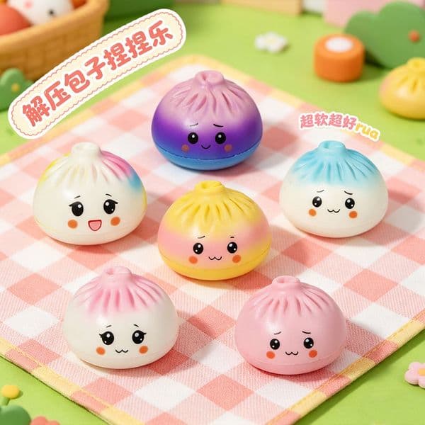 8.5CM Colorful Simulated Dumpling squishies Relaxing Relieve Anxiety Antistress Enhance Happy Reusable Rebound Squeeze Reliever Toy BY SEA