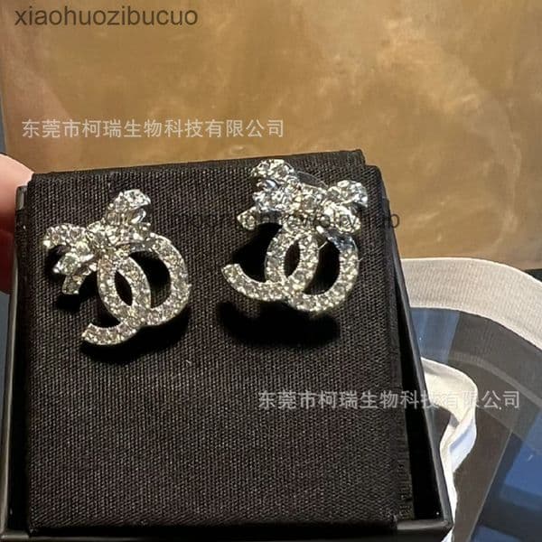 CC Chaneal Chaneil earrings Designer Jewelry cc full-diamond double C bow rhinestone fashion classic for women channels earrings channels RSIN