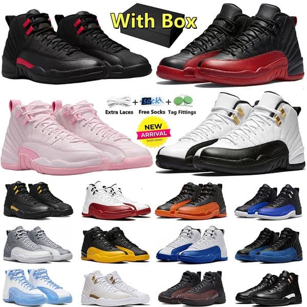 Designer Basketball Shoes 12 12s Sports Sneakers Men Bloodline Flu Game Melo Taxi Cherry Brilliant Orange Field Purple University Blue Women Outdoor Trainers