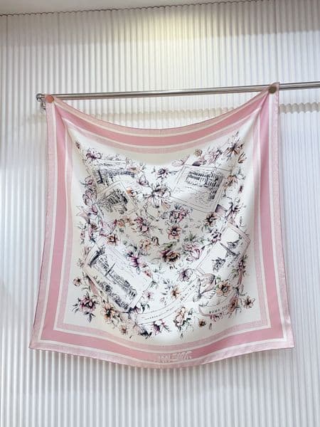 90cm Simple Presbyopia Printing Floral imitate Silk Scarf Headband for Women Girls Fashion Long Handle Bag Scarves Paris Shoulder Tote Luggage Ribbon Head Wraps 812