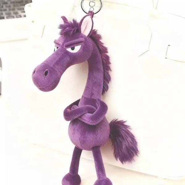 Wang zi yan Cool Arrogant Red Horse Plush Keychain 2026 Year of the Horse Mascot Stuffed Doll Trendy Bag Pendant Decorative Toy Gift for Friends