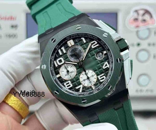 luxury watches mens watch LSFactory Roya1 0ak 26401RO 44mm Automatic Mechanical watch 3126 movement stainless steel Rubber Strap Ceramic bezel sapphire MeiQSBX