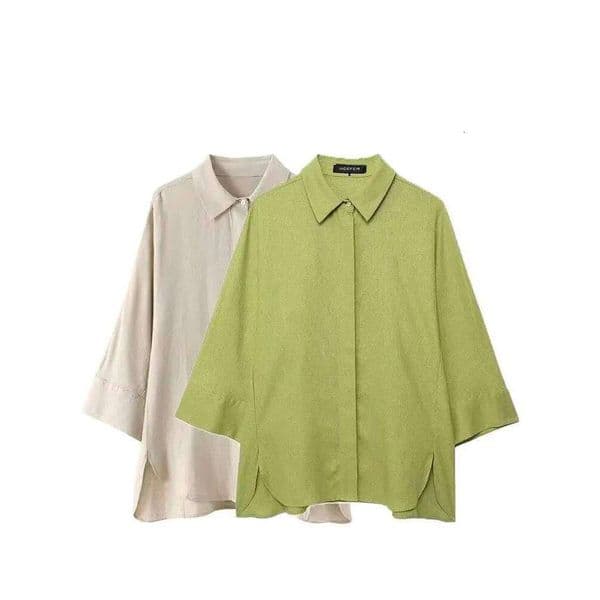 HH 2024 Women Fashion Solid Blouse Single Breasted Long Sleeve Lapel Shirts Casual Loose Female Commuting Chic Top