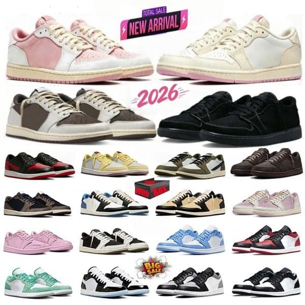 2026 Travis 1s 1 low basketball shoes travi scottt Sail Tropical Pink Shy Pink Reverse Mocha Black Phantom lows outdoor mens trainers designer sneakers