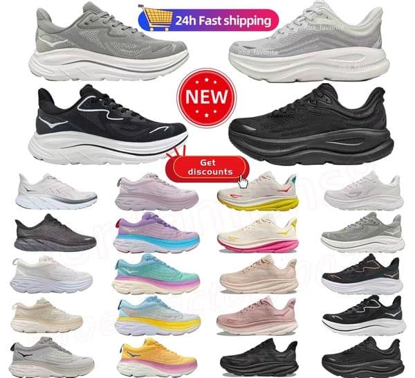 Hokarunning Shoes Top Quality Cross Running Shoes For Men Women Travel Black White Pink Blue Grey Mens Womens Workout Outdoor Trainer Recreation Breathable Big Size