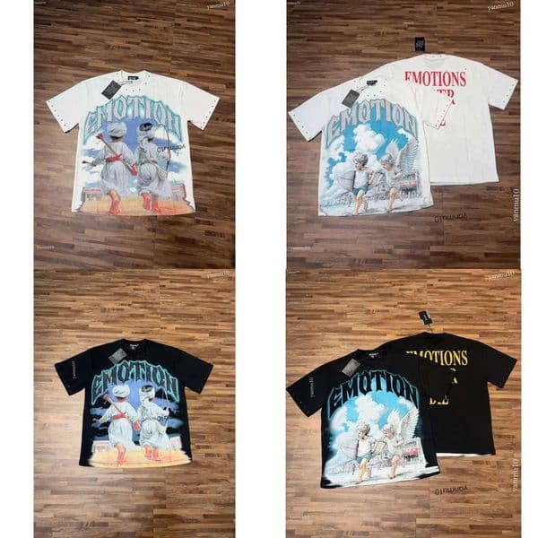 Designer Shirts Mixed Emotions Shirt Mens Y2k Shirt Letter Tee High Street Summer Fashion Hip Hop Retro Casual Cotton Printed Shorts Sleeveds Shirts Graphic Tee