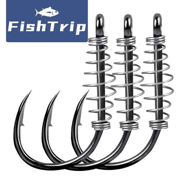 FishTrip Fishing 20-80pcs Baiting Dough Barded Fish Spring Tackle High Carbon Steel Circle Octopus Hook Freshwater S260529