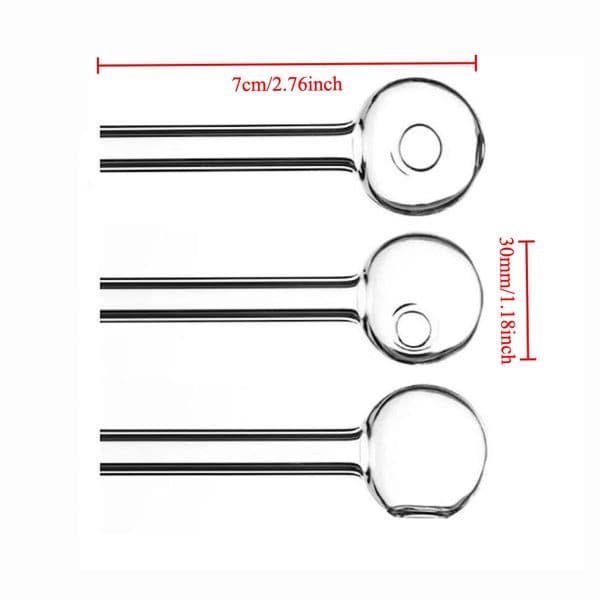 Wholesale Straight Clear Travel 7cm mini Glass Oil Burner pipe Thick heady Big 30mm Ball Smoking Accessory Hand tube nails pipes