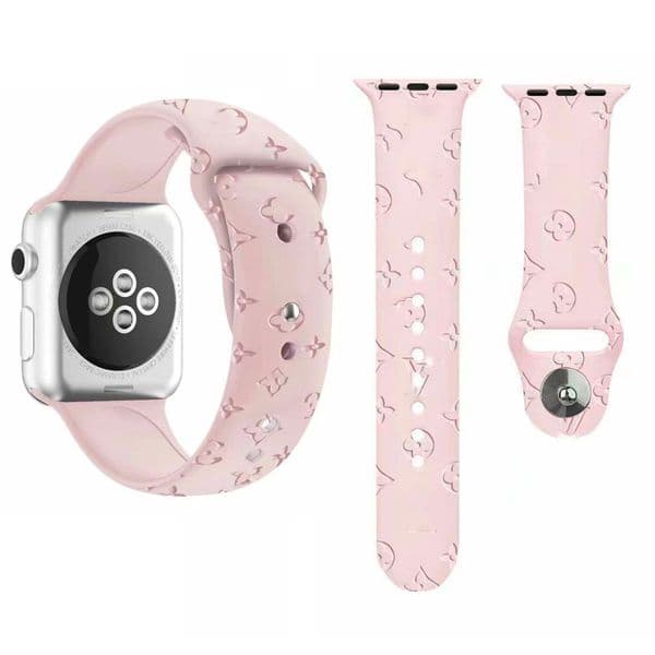 Luxury Fashion Silicone Smart Straps for Apple Watch Band 38 40 41 42 44 45 46 49 mm Ultra 3 2 Series 11 Flower Watchs Strap Wristband For Iwatch 10 9 8 7 6 5 4 SE Watchbands