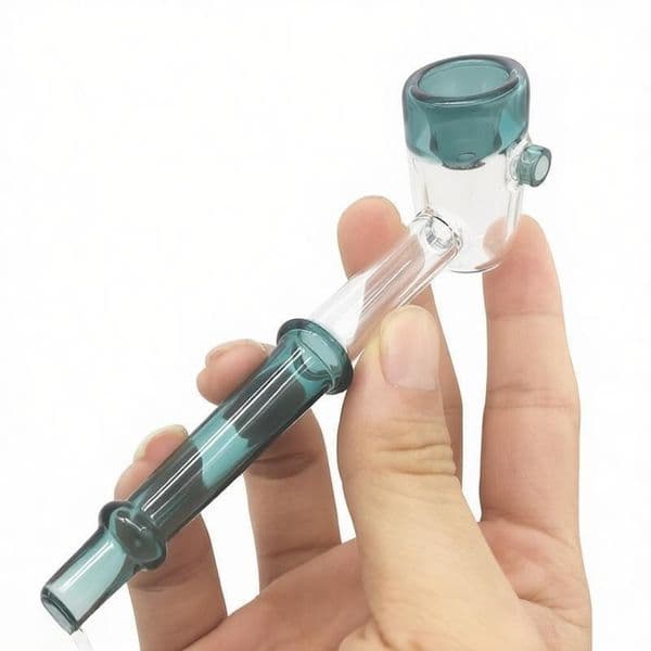 Popular Thick Heady Hammer Shape Glass sherlock hand pipe Colorful Portable Smoke Spoon tobacco pipes for smoking