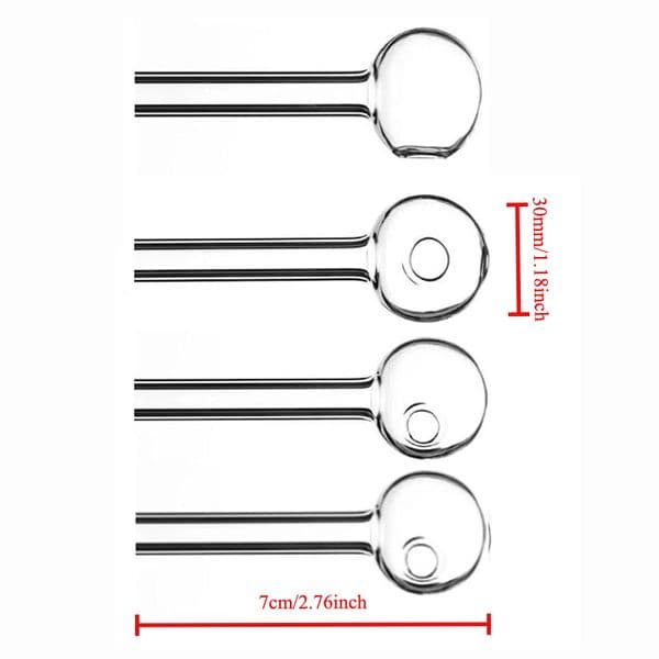 Wholeesale Straight Clear Travel 7cm mini Glass Oil Burner pipe Thick heady 30mm Ball Smoking Accessory Hand tube nails pipes