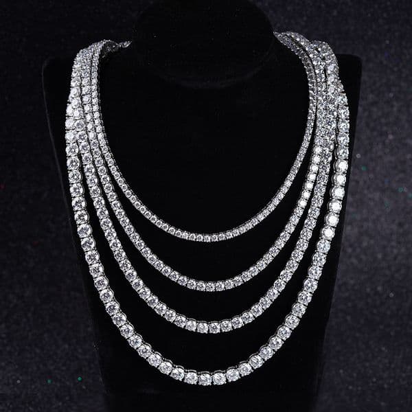 Starsgem S925 Sterling Silver Tennis Chain DEF Color Moissanite Link Necklaces Tennis Chain Jewelry