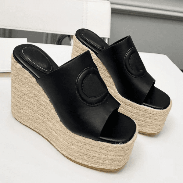 Women Horsebit Wedge Sandal Designer Top Quality Classsic Sandals Platform Button Sandal Summer Beach Slippers Shoes8888