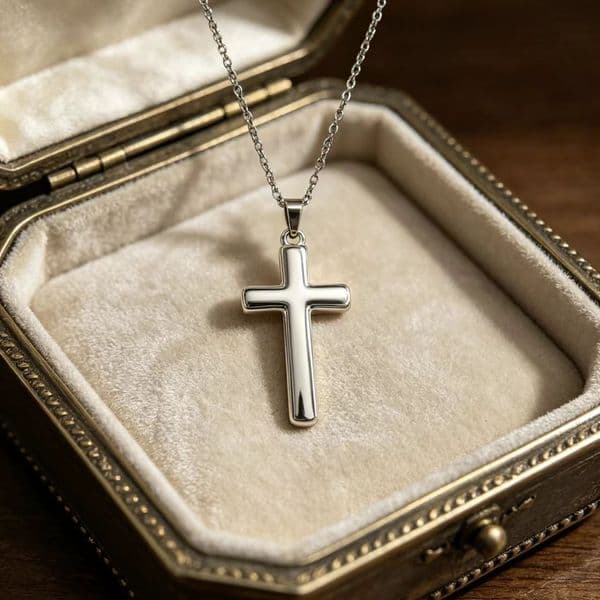 Cross-border popular smooth surface necklace for women, fashionable trendy hip-hop couple cross pendant jewelry wholesale ddmynov
