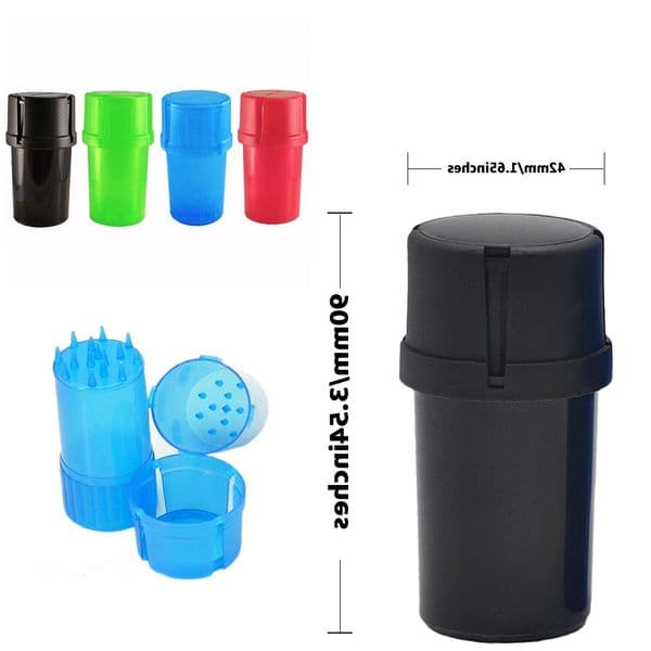 Wholesale Travel Cheap 3Layer Plastic Tobacco Herb Grinder Tobacco Storage Tank Spice Crusher Hand Muller Metal smoking Grinder with Storage Jar for Dry Herb