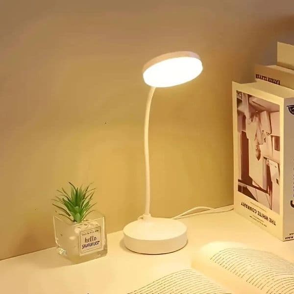 Flexible LED Desk Lamp With 3-Level Dimmer, USB Powered, Eye-Caring, Warm, White Light, Perfect For Home, Office, Reading, Study