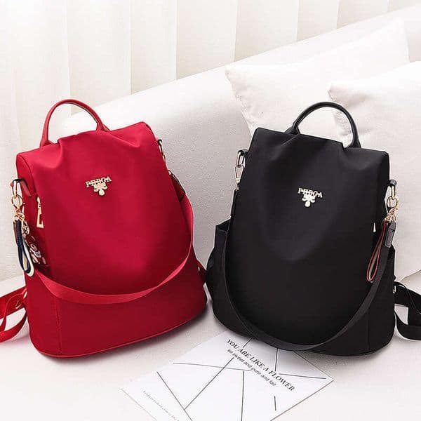 Designer Bag For Women 2025 New Trendy Korean Style Canvas Oxford Cloth Large Capacity Student School Bag Black Backpack