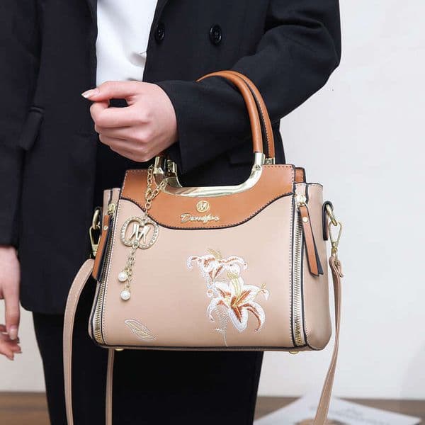 Designer Bag Crossbody Women Embroidered Mom Bag 2025 New Fashion Middle-Aged Handbag Ladies Shoulder High-End Feel