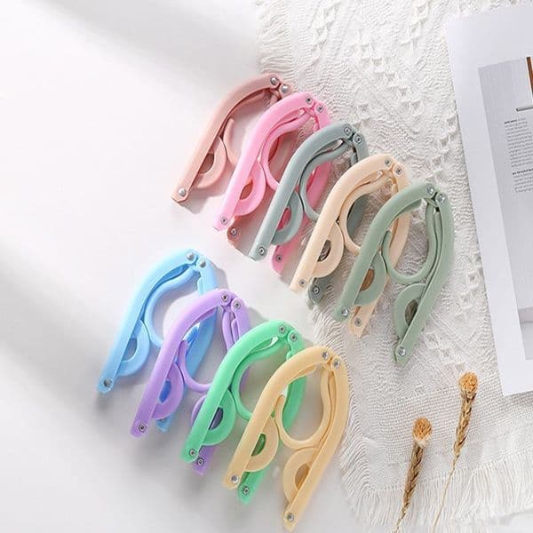 MiniPlastic Folding Hangers Portable Outdoor Non-slip Hanger Travel Cloth Hanger Clothespin Towel Sock Storage Organizer Z148