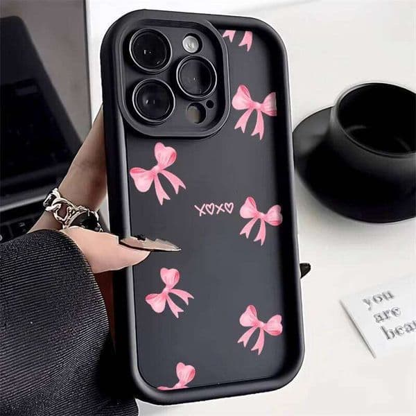 Cute Pink Bow Phone For Samsung A55 A35 5g Case Galaxy S24 S25 Ultra S23 FE A54 A16 A34 A25 A53 A06 A32 A15 A23 A73 Cover