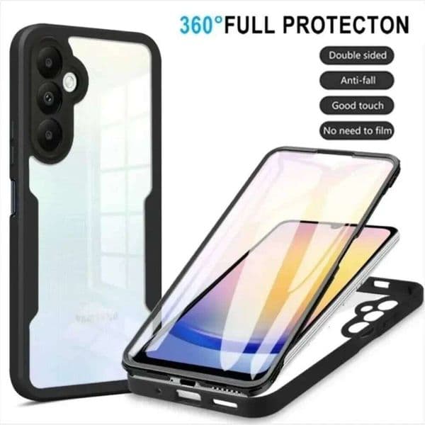 360 Full Body Screen Transparent Phone Case for Samsung S26 S25 Ultra Plus Edge FE A57/37/27/17/07 A56/36/26/16/06/55 Back Cover