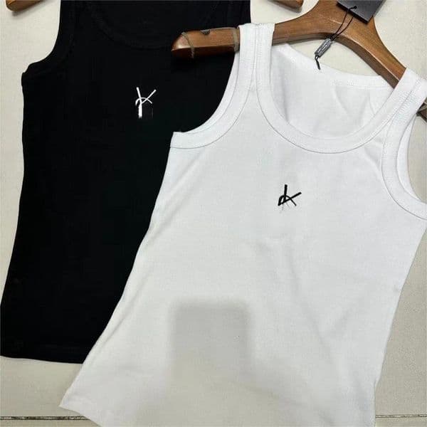 2025 New Embroidered Ribbed Tank Top Designer Basic Multi Functional Summer Sleeveless Slimming Top