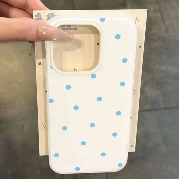 Simple Cover Samsung Galaxy S21 S26 S25 S24 S23 S22 Ultra Plus FE Case For A37 A36 A54 A55 A56 Drop Blue Polka Dots Funda