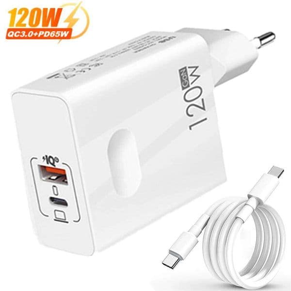 120W C Gan Super Fast PD Charger For Laptop Tablets iPhone 15 iPad Poco OPPO Samsung Xiaomi USB Quick Charging Adapter