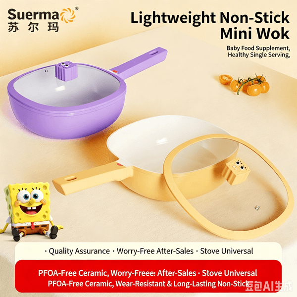 Non-stick Ceramic Coating Baby Food Pan Single Handle Mini Milk Pot Induction Cooker Compatible Small Frying Pan For Home Cooking