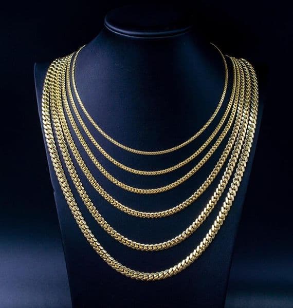 Waterproof 2mm 3mm 4mm 5mm Gold Plated Silver Stainless Steel Cuban Link Chain Cuban Chain for Men