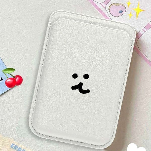 Minimalist cute Leather Wallet Cover Holder Magnetic Case Suitable all iPhone For Magsafe Card Phone