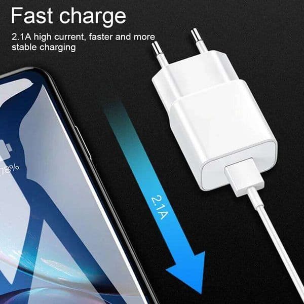 Fast Charger Type-C USB Cable Quick Charge EU Plug For Motorola Moto G8 G9 G7 Power Plus Play Samsung A54 Phone Adapter